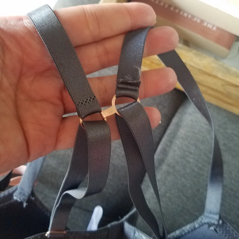 Dark Heather Gray Body Embrace Racerback Wire-free Comfort Bra NWT